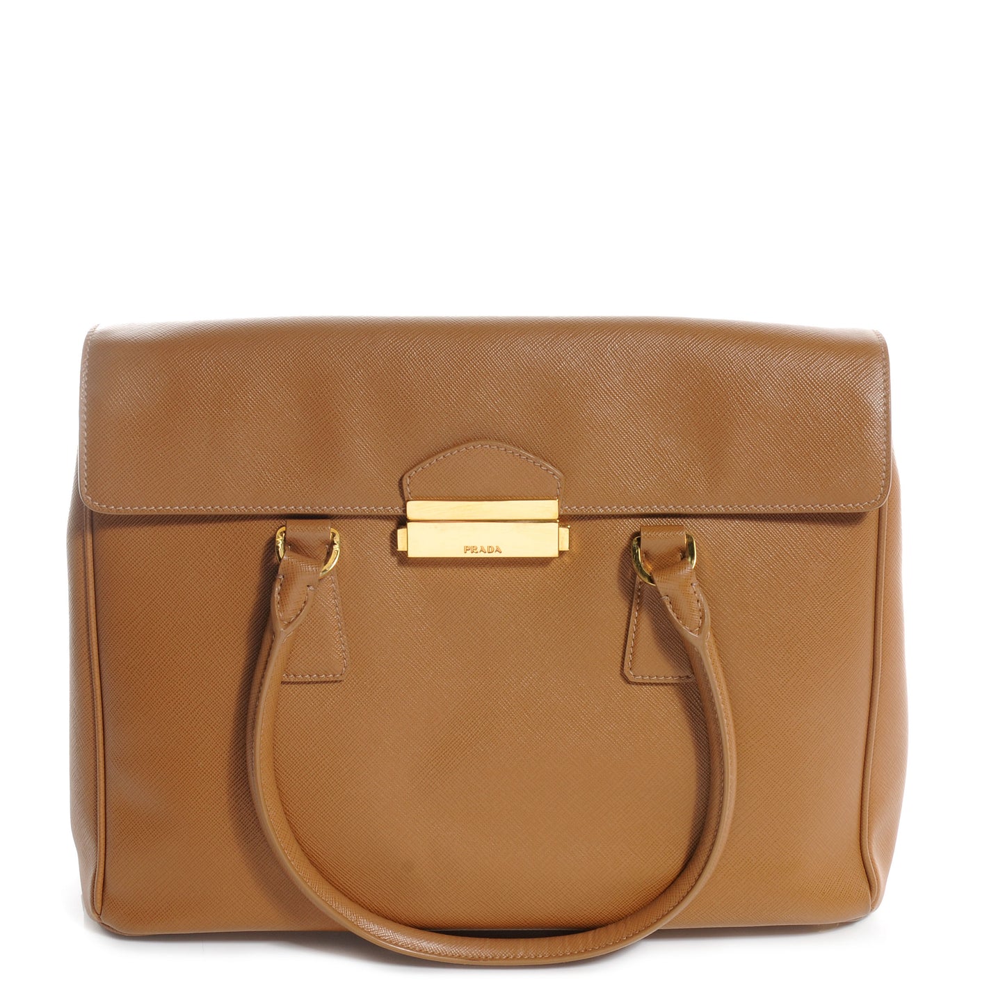 Saffiano Lux Pattina Tote Caramel