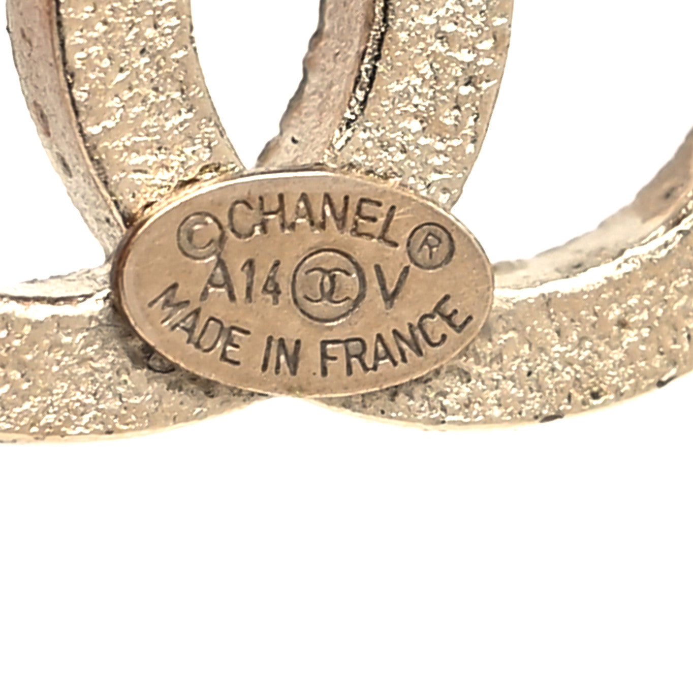 Chanel Crystal Timeless CC Earrings Light Gold 4 of 4