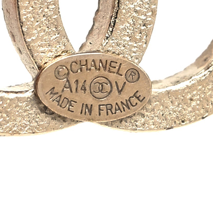 Chanel Crystal Timeless CC Earrings Light Gold 4 of 4