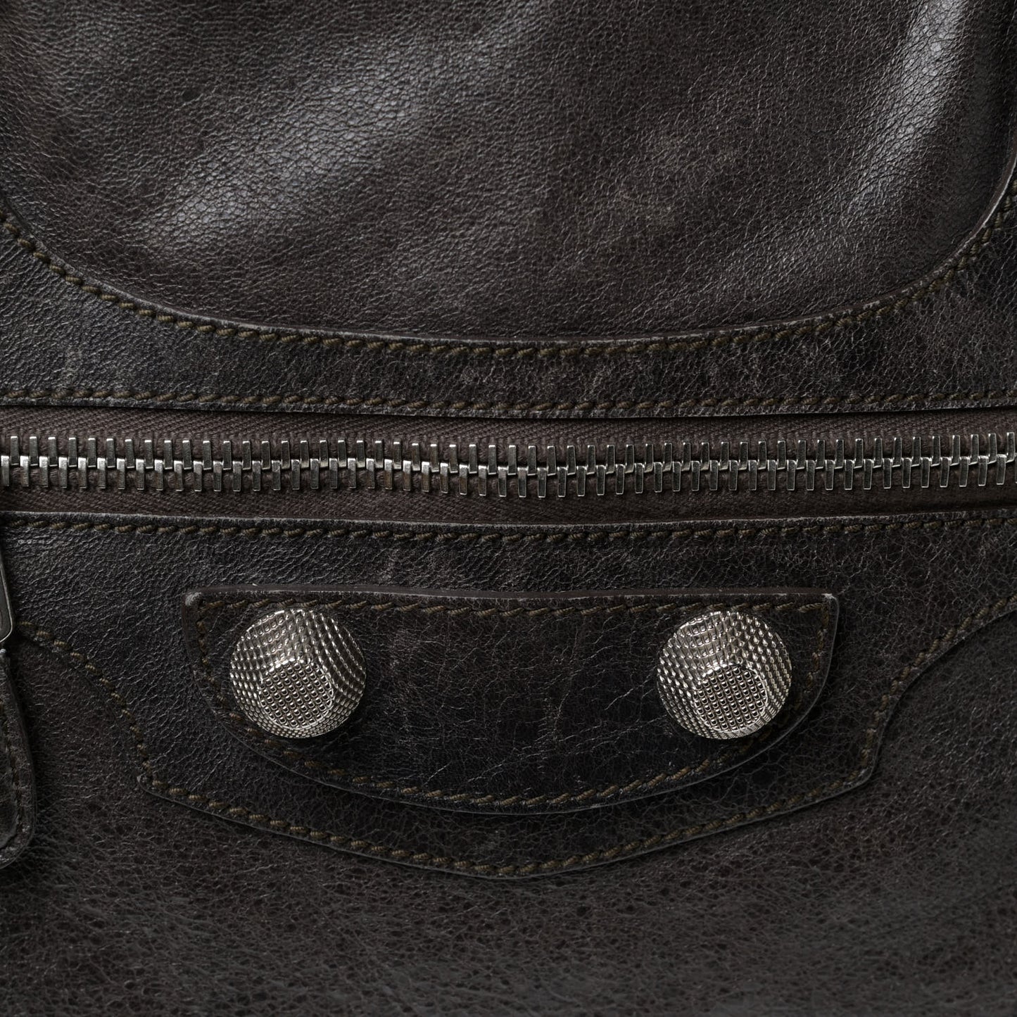 Agneau Giant 12 Silver Hardware Office Tote Charbon