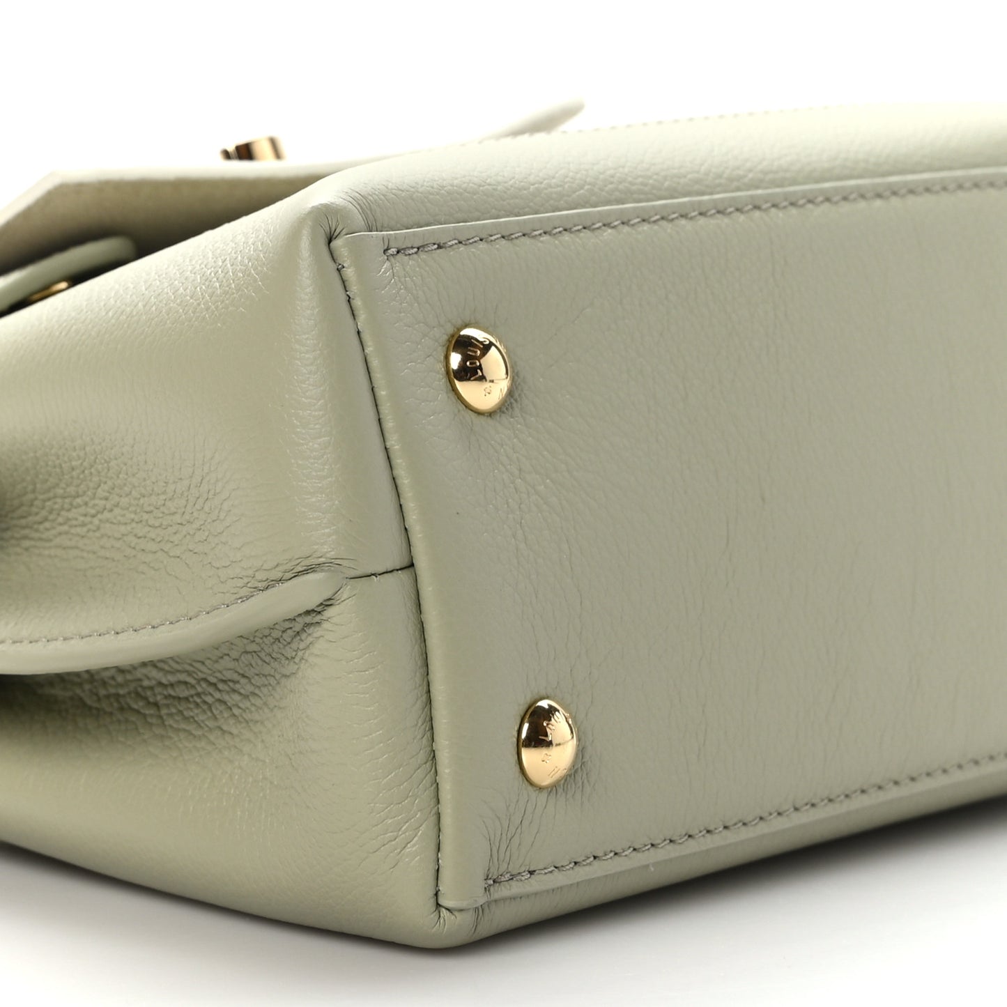 Soft Calfskin Mini Lockme Ever Asnieres Green Milky White