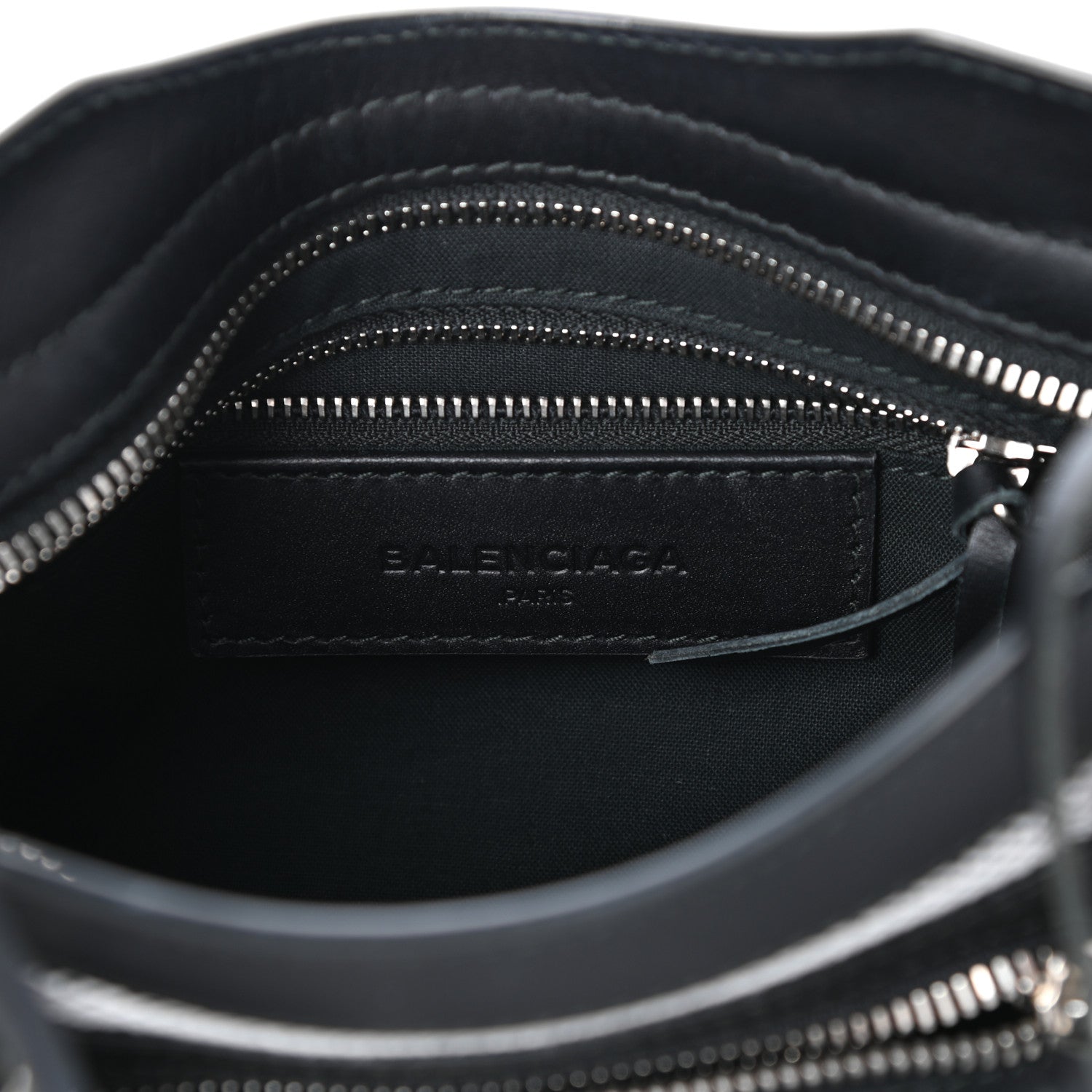 Balenciaga Calfskin Twill Classic Silver Hardware Mini City Black White 6 of 8