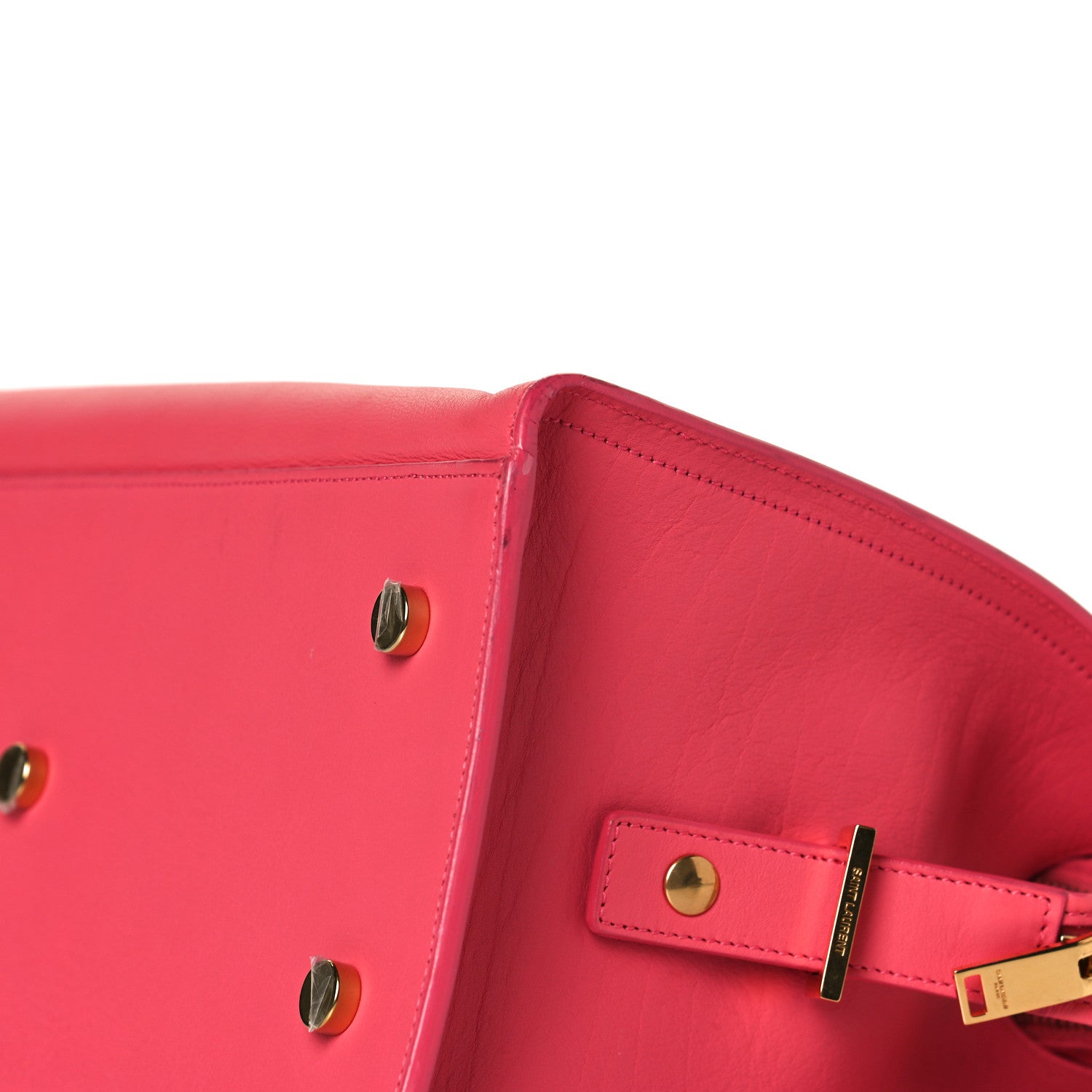 Saint Laurent Calfskin Small Monogram Cabas Coral 5 of 7