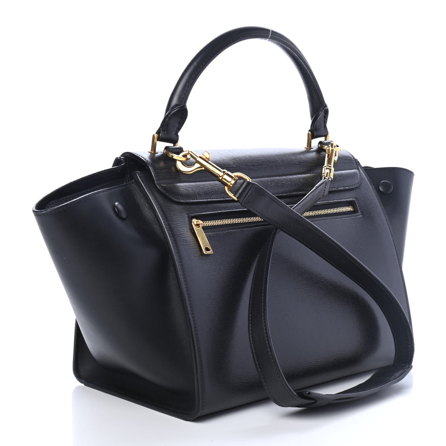Celine Liege Calfskin Small Trapeze Black 2 of 4