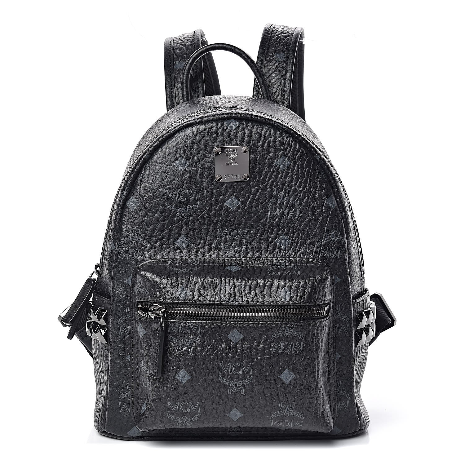 MCM Visetos Side Stud Mini Stark Backpack Black 1 of 12