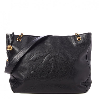 Chanel Caviar Large CC Shoulder Bag Black 1 of 9