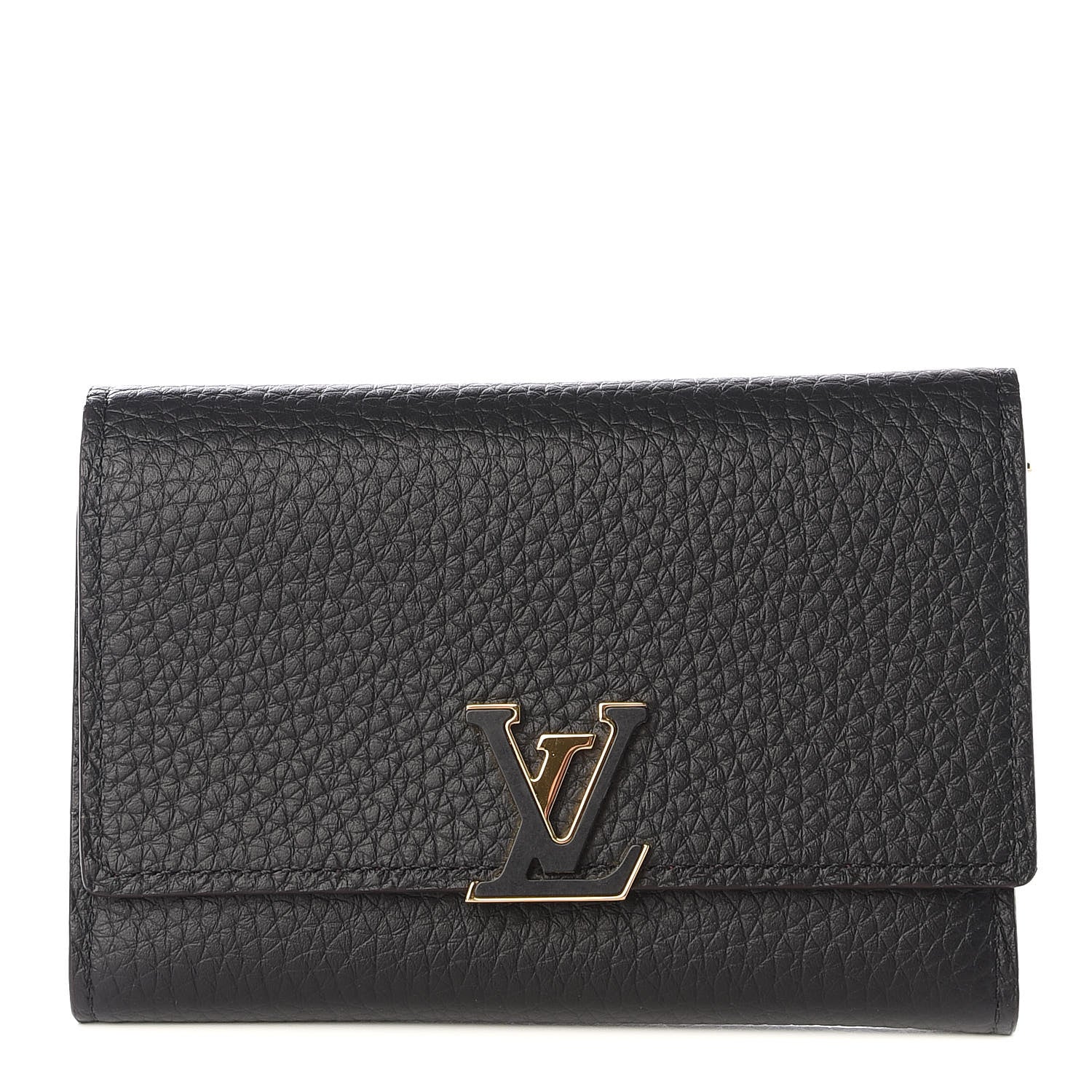Louis Vuitton Taurillon Capucines Compact Wallet Black 1 of 9