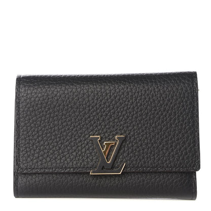 Louis Vuitton Taurillon Capucines Compact Wallet Black 1 of 9