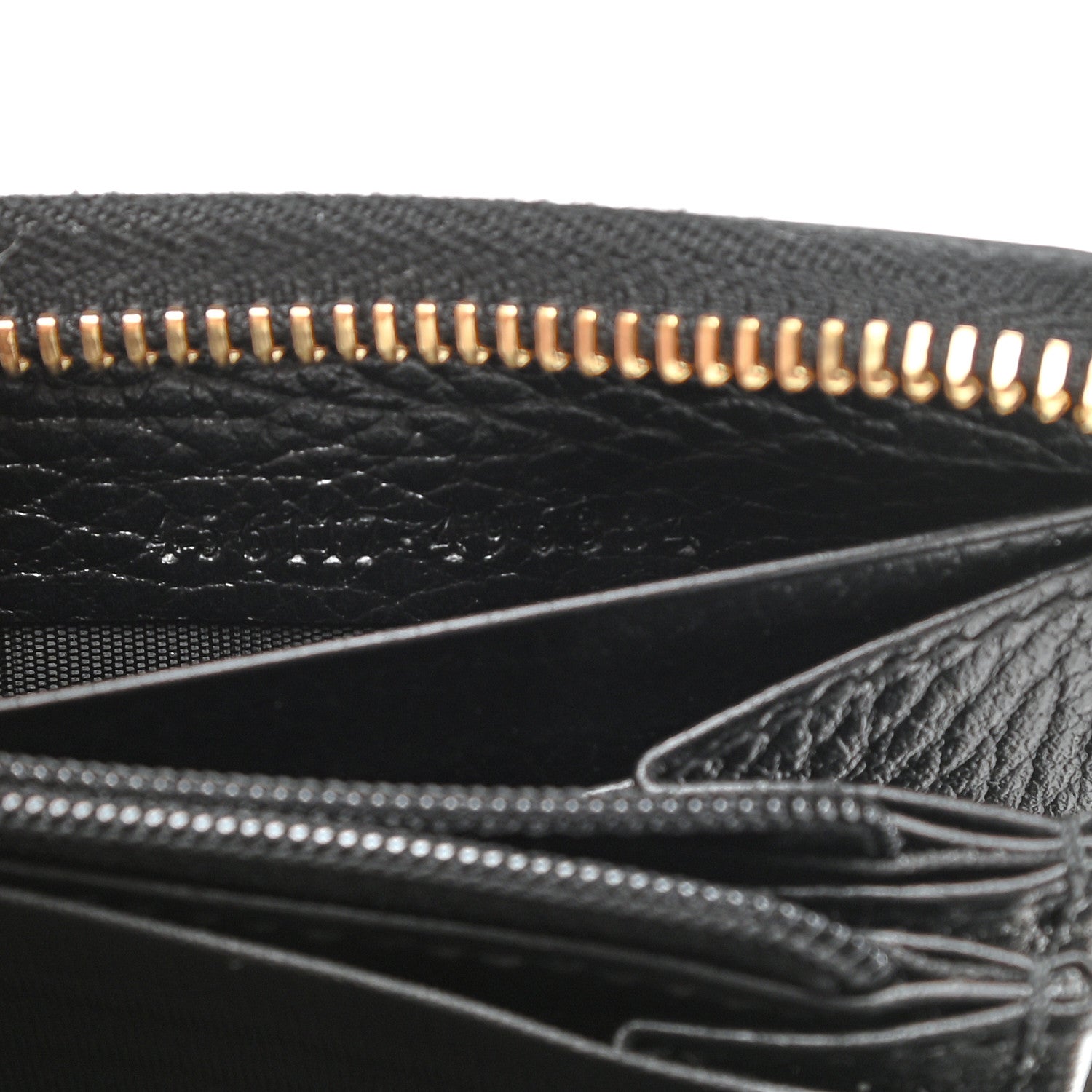 Gucci Dollar Calfskin GG Supreme Monogram GG Marmont Zip Around Wallet Black Beige Ebony 7 of 7