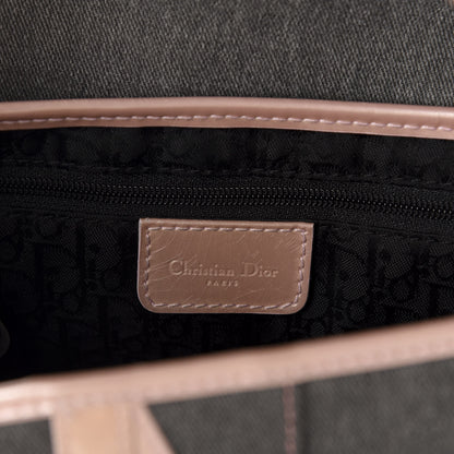Christian Dior Patent Denim Jeans Saddle Bag Grey Pink 8 of 13