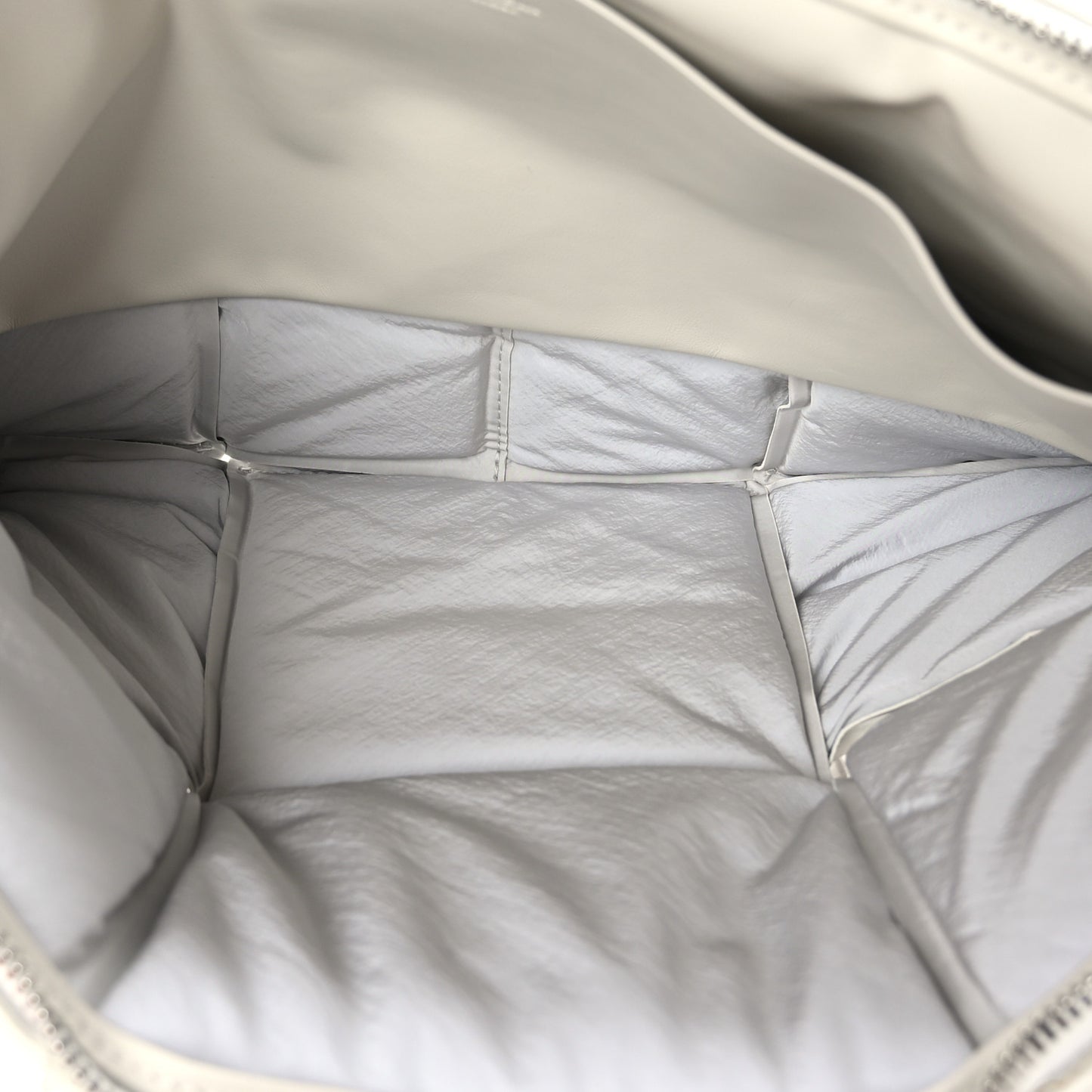 Calfskin Maxi Intrecciato Puffy Pouch White