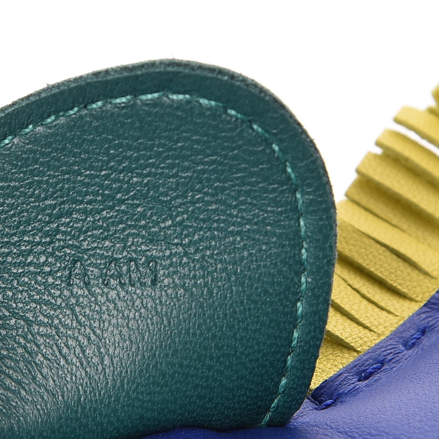 Hermes Milo Lambskin Grigri Rodeo Horse Bag Charm GM Bleu Electrique Malachite Lime 3 of 4