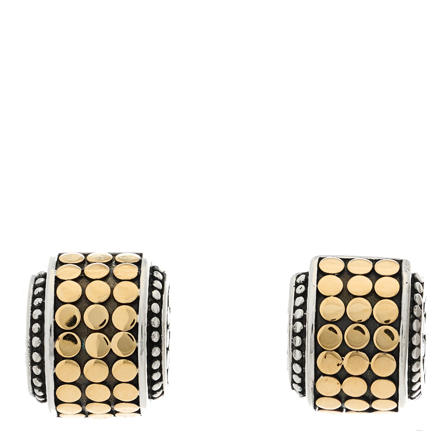 Sterling Silver 18K Yellow Gold Dot Stud Earrings