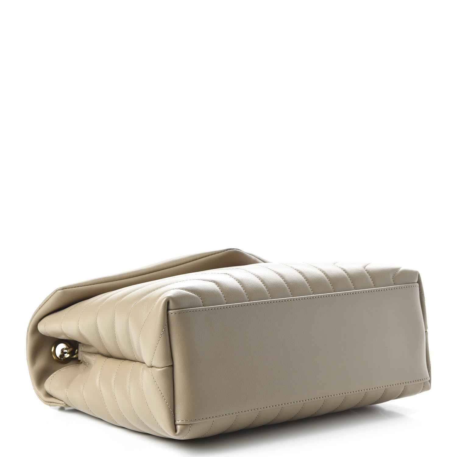 Saint Laurent Calfskin Y Quilted Monogram Medium Loulou Chain Satchel Dark Beige 4 of 9