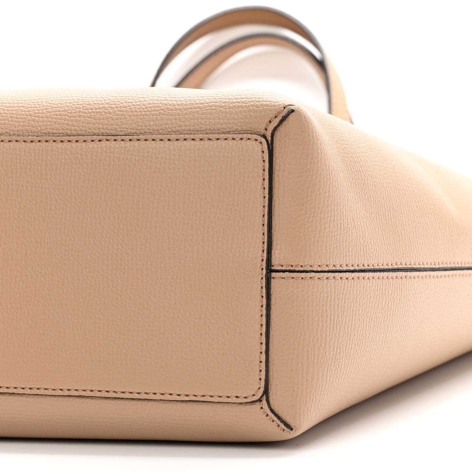 Burberry Grainy Calfskin Haymarket Check Medium Reversible Tote Camel 15 of 16