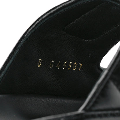 Chanel Lambskin Quilted Velcro Dad Chain CC Slide Sandals 37 Black 8 of 9