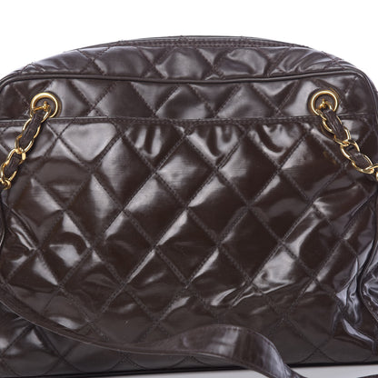 Chanel Patent Quilted Shoulder Bag Brown 8 of 15