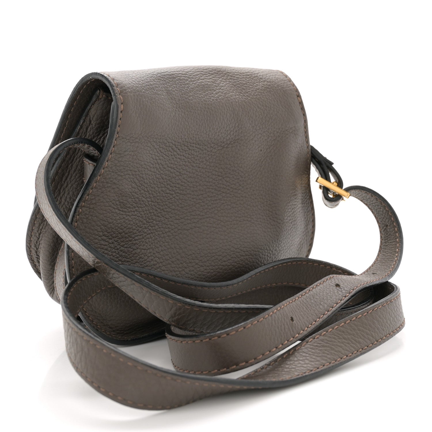 Chloe Calfskin Mini Marcie Round Crossbody Bag Cashmere Grey 3 of 11