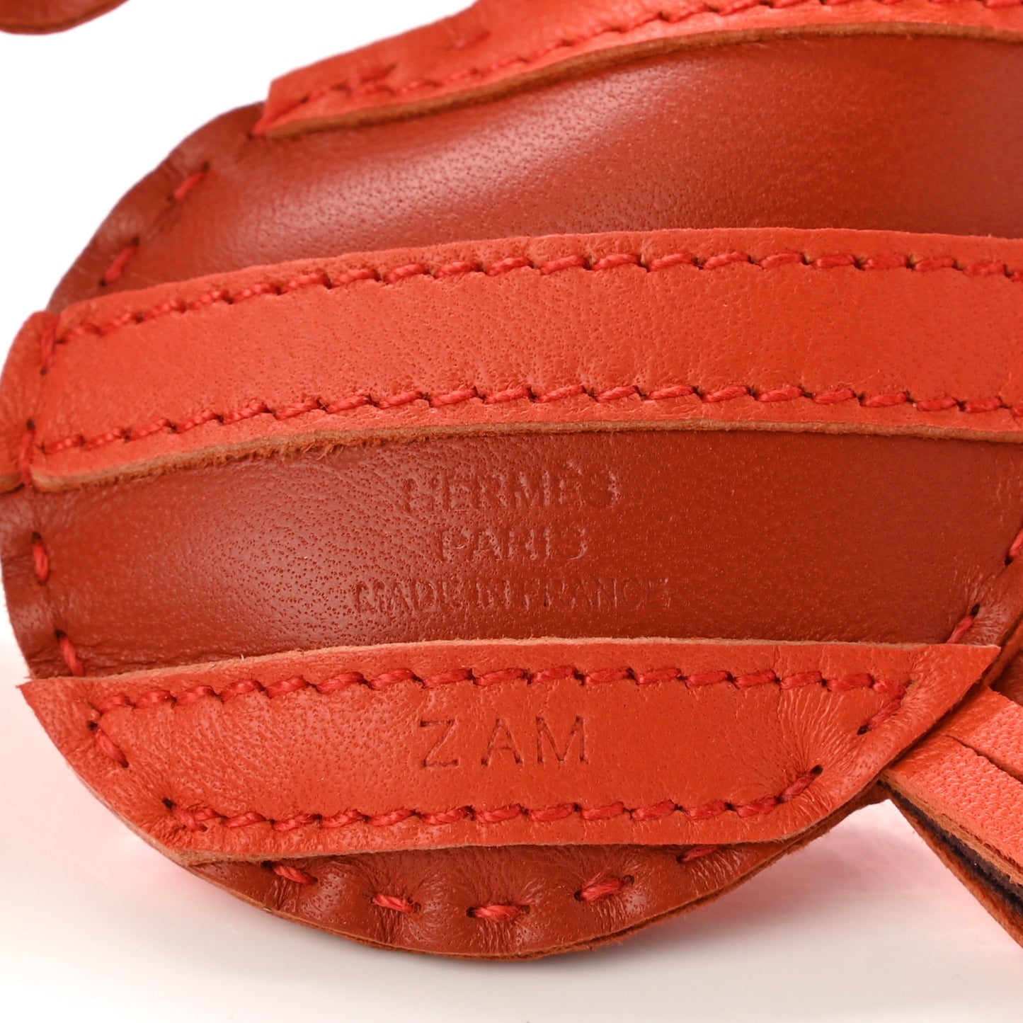 Milo Lambskin Geegee Savannah Bag Charm Cornaline Orange Poppy Rouge Sellier
