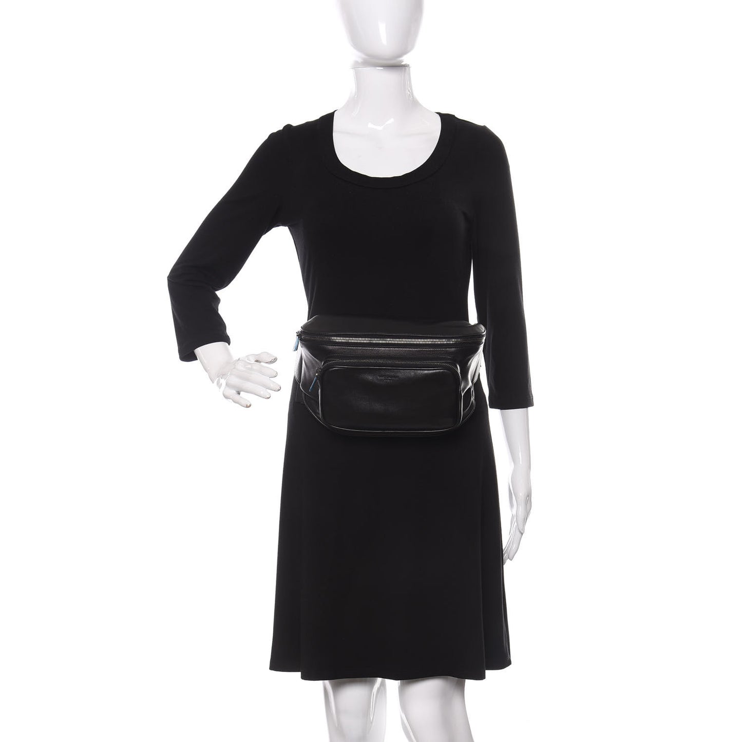 Lambskin Subway Belt Bag Black