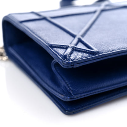 Christian Dior Grained Calfskin Medium Diorama Flap Bag Blue 8 of 15