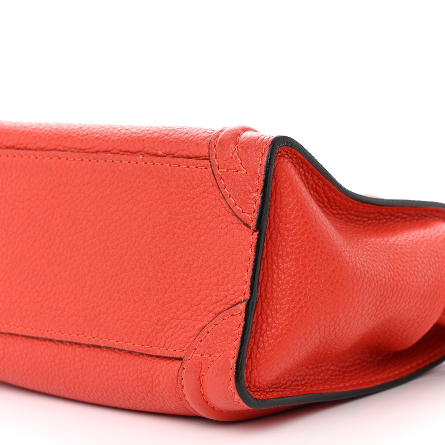Celine Drummed Calfskin Nano Luggage Red 10 of 17