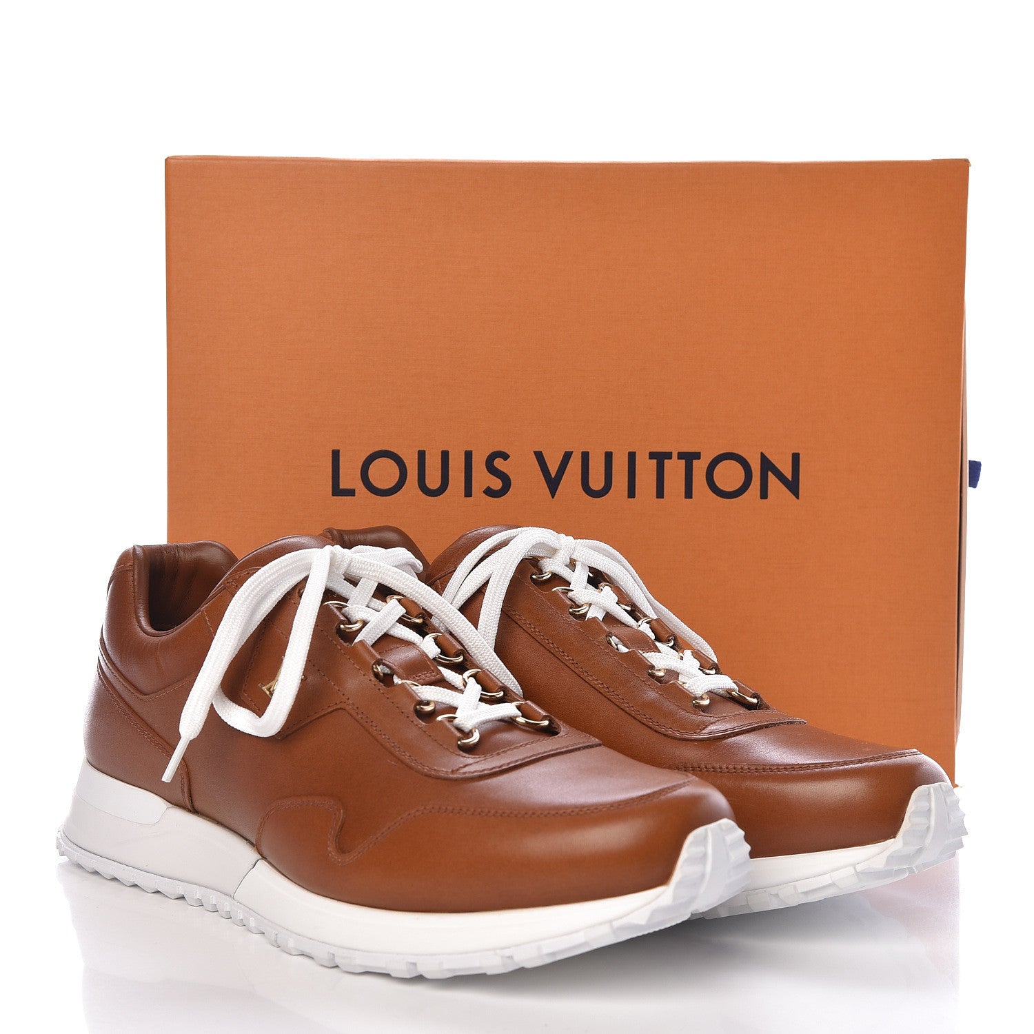 Louis Vuitton Calfskin Run Away Sneakers 7.5 Brown 9 of 9