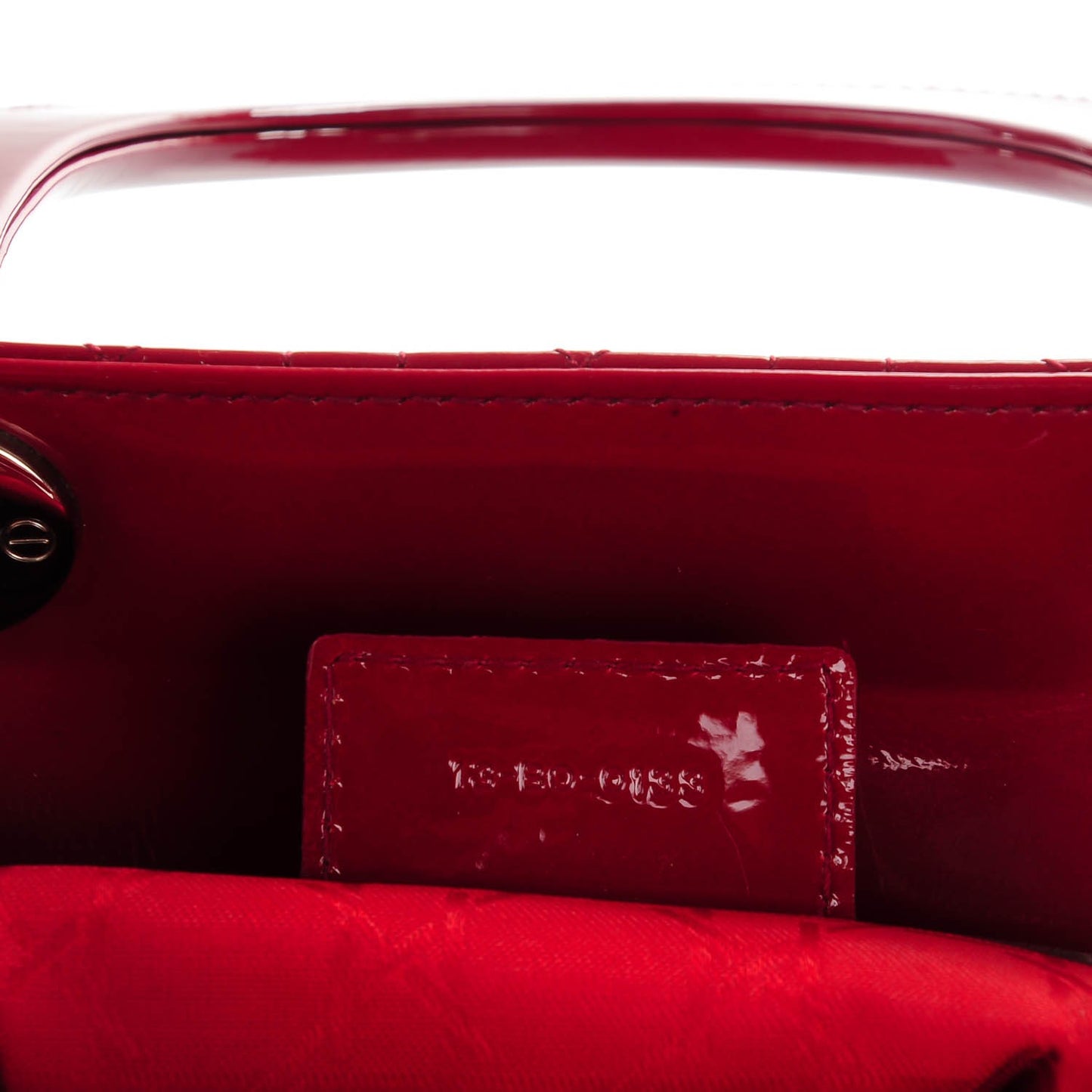 Patent Cannage Large Lady Dior Red