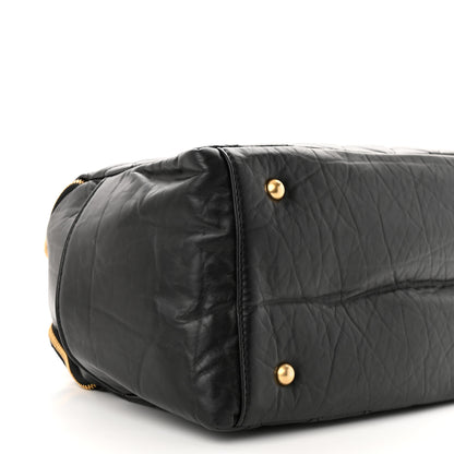 Chanel Aged Calfskin Quilted Retro Spirit Small Bowling Bag Black 10 of 11