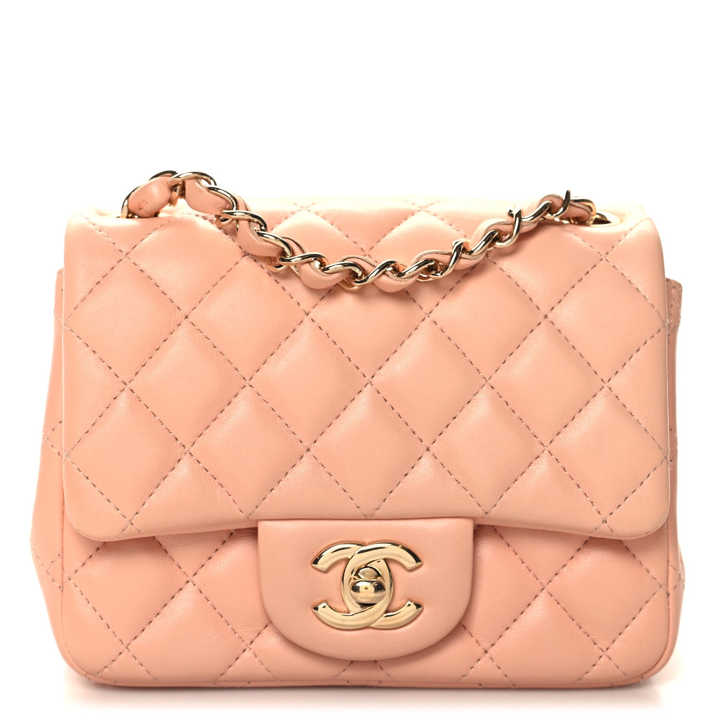 Lambskin Quilted Mini Square Flap