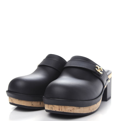 Chanel Calfskin CC Turn Lock Clogs 37 Black 3 of 11