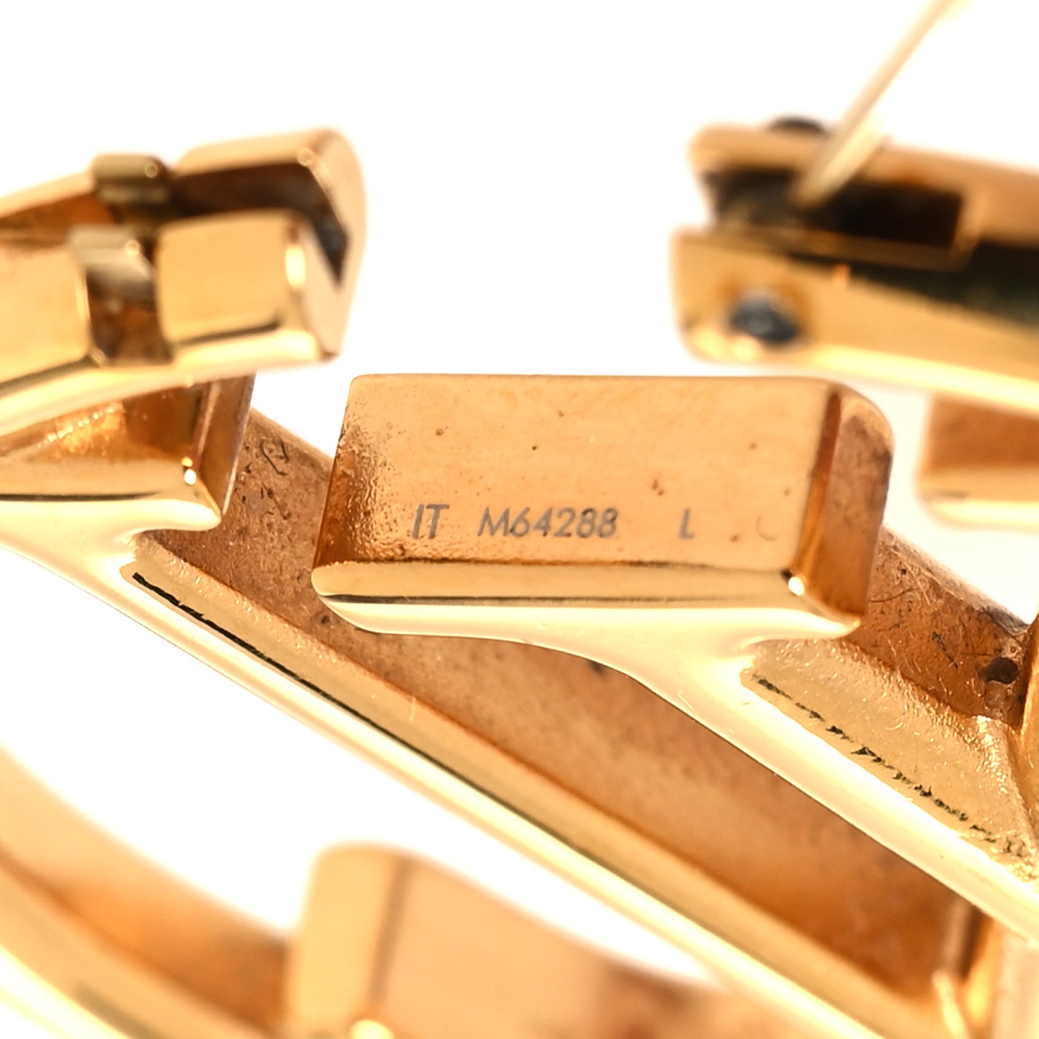 Louis Vuitton Metal Louise Hoop Earrings Gold 4 of 5