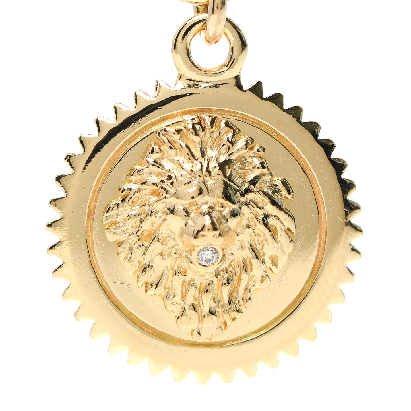 18K Yellow Gold Diamond Strength Medallion Link Bracelet