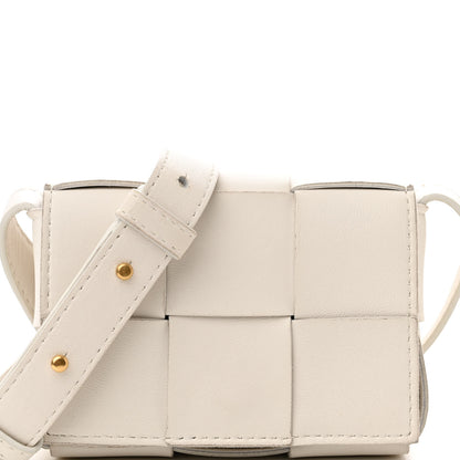 Bottega Veneta Lambskin Maxi Intrecciato Extra Mini Cassette Crossbody Bag White 7 of 10