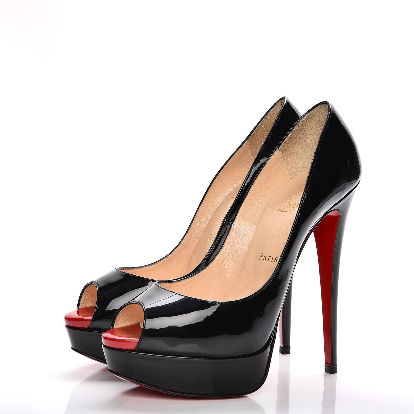 Patent Lady Peep 150 Pumps 39 Black Red