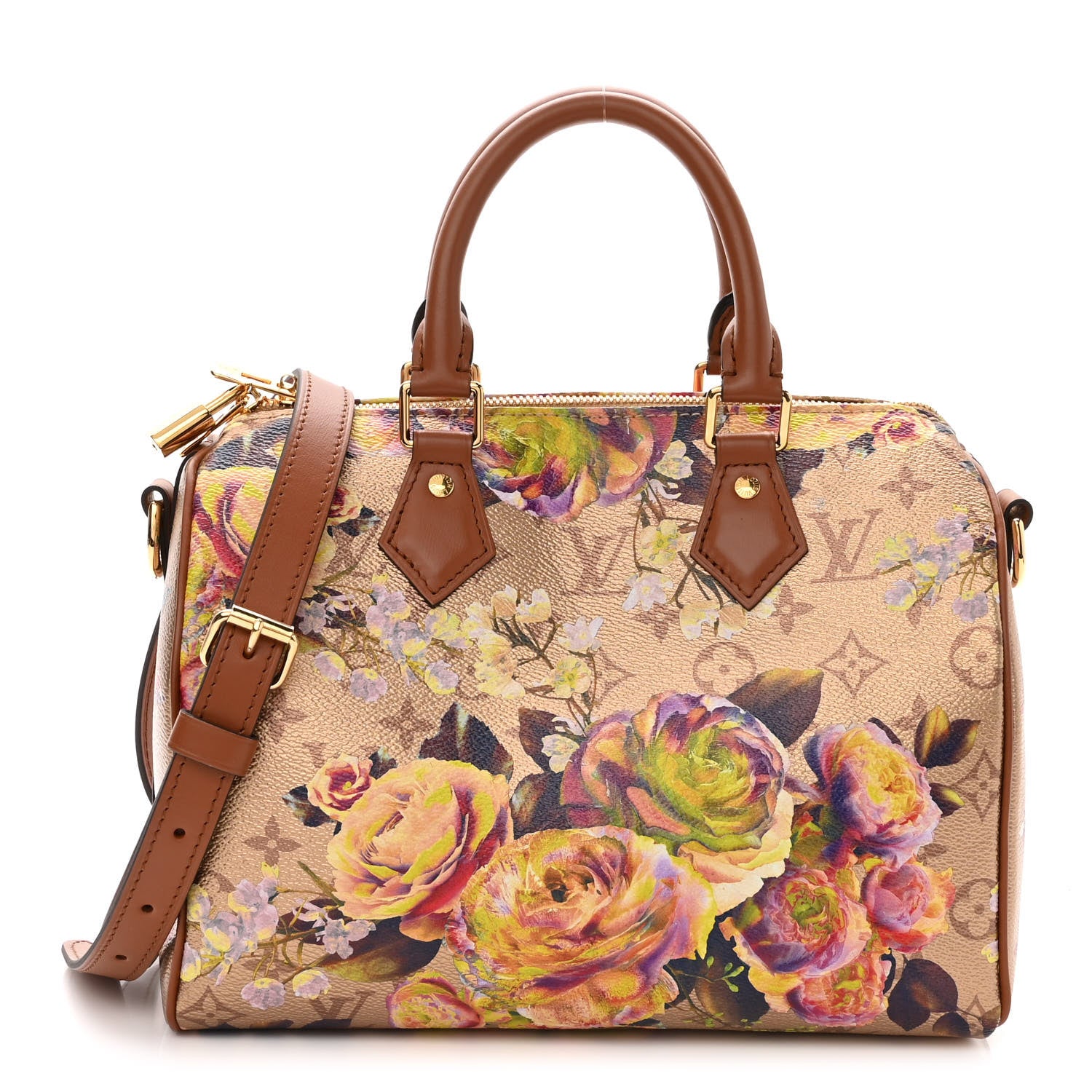 Louis Vuitton Metallic Monogram LV Garden Speedy Bandouliere 25 Gold 1 of 9
