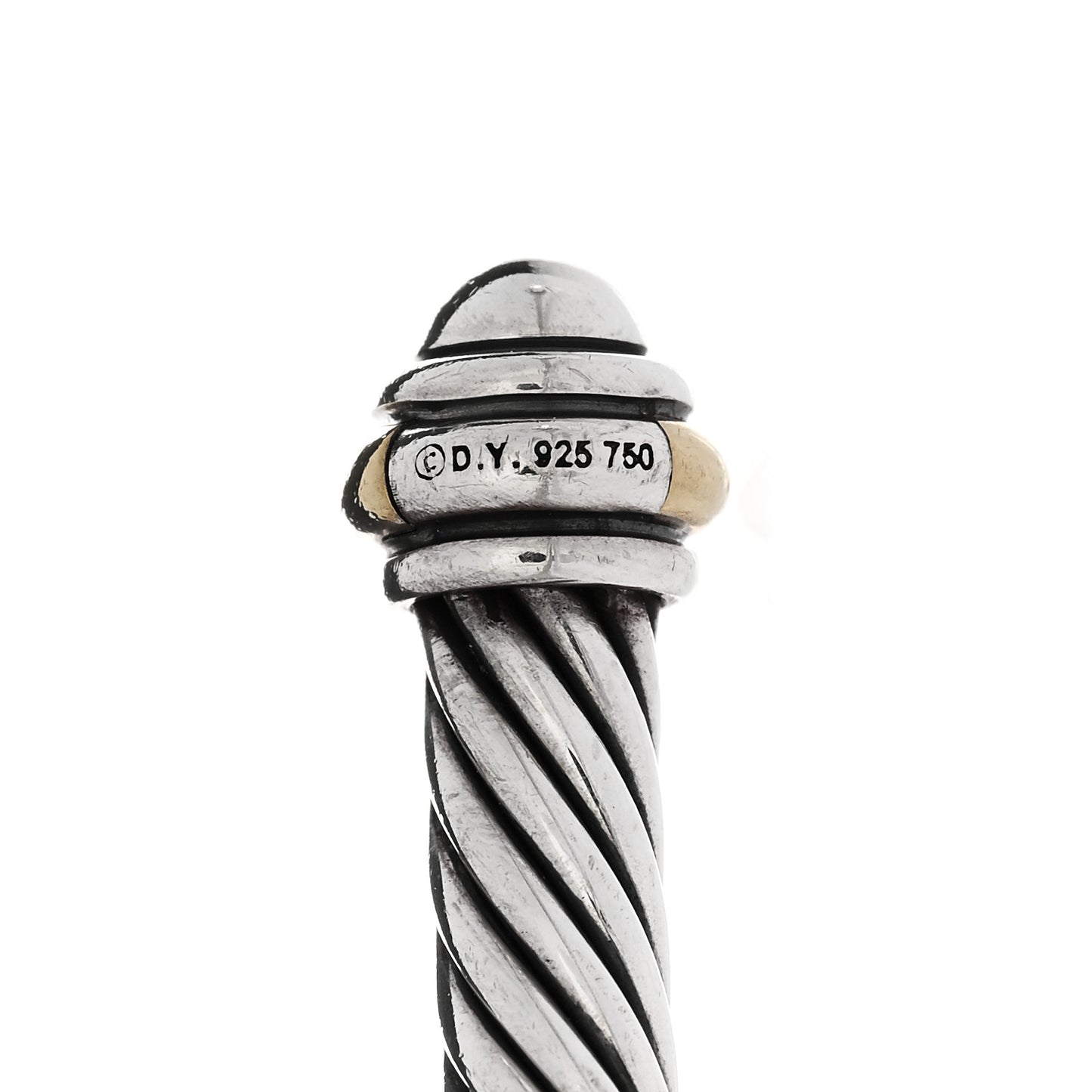 Sterling Silver 18K Yellow Gold 4mm Cable Classics Bracelet