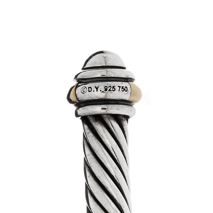 David Yurman Sterling Silver 18K Yellow Gold 4mm Cable Classics Bracelet 3 of 4