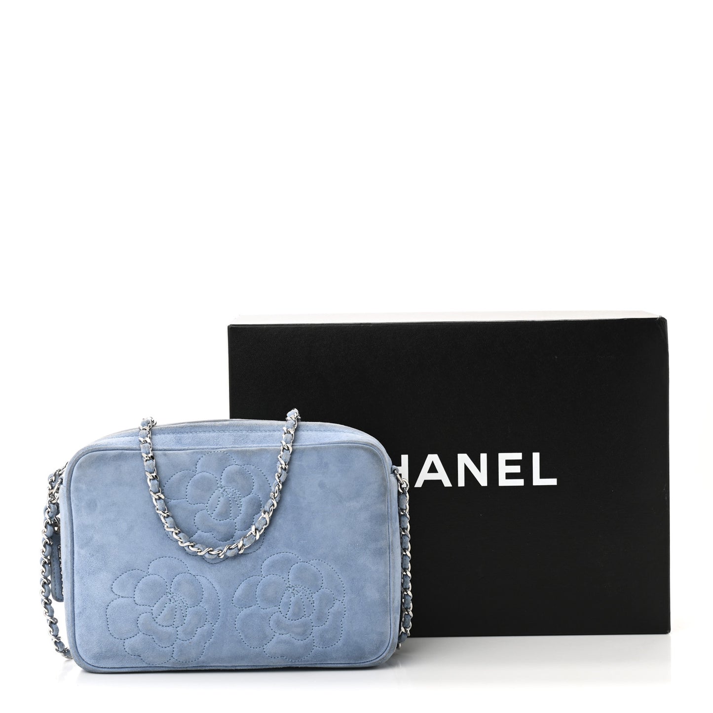 Suede Camellia Camera Case Light Blue