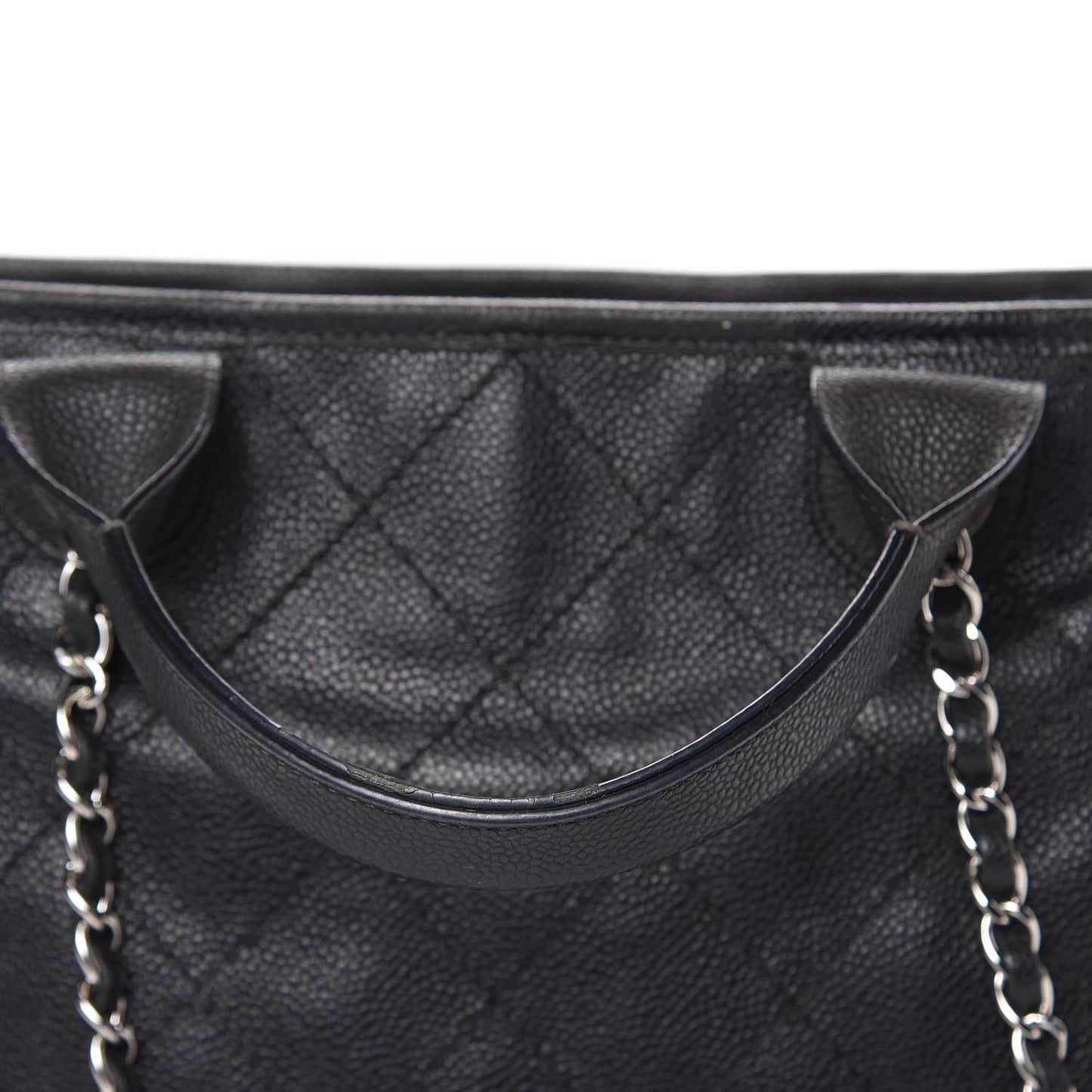 Caviar Quilted Deauville Bowling Bag Black