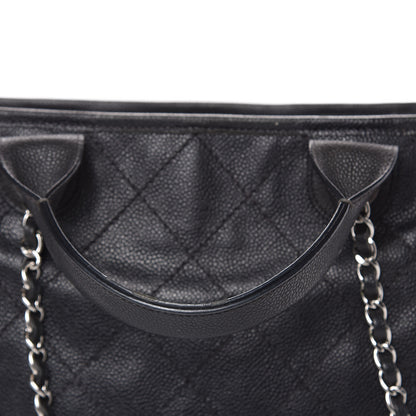 Chanel Caviar Quilted Deauville Bowling Bag Black 10 of 16