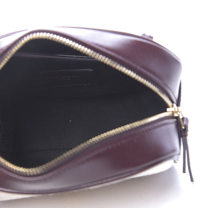 Saint Laurent Calfskin Canvas Monogram Lou Belt Bag Natural Dark Legion Red 5 of 9