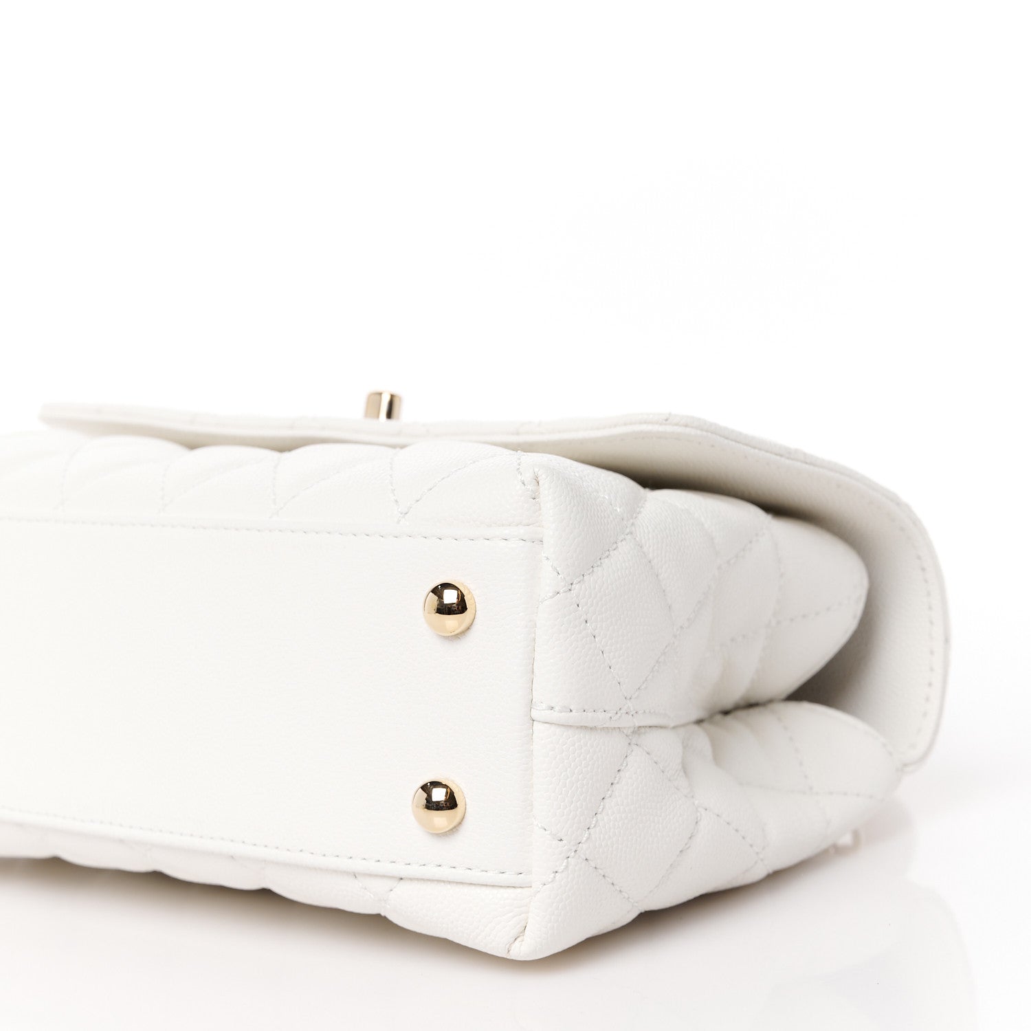 Chanel Caviar Quilted Mini Coco Handle Flap White 11 of 12