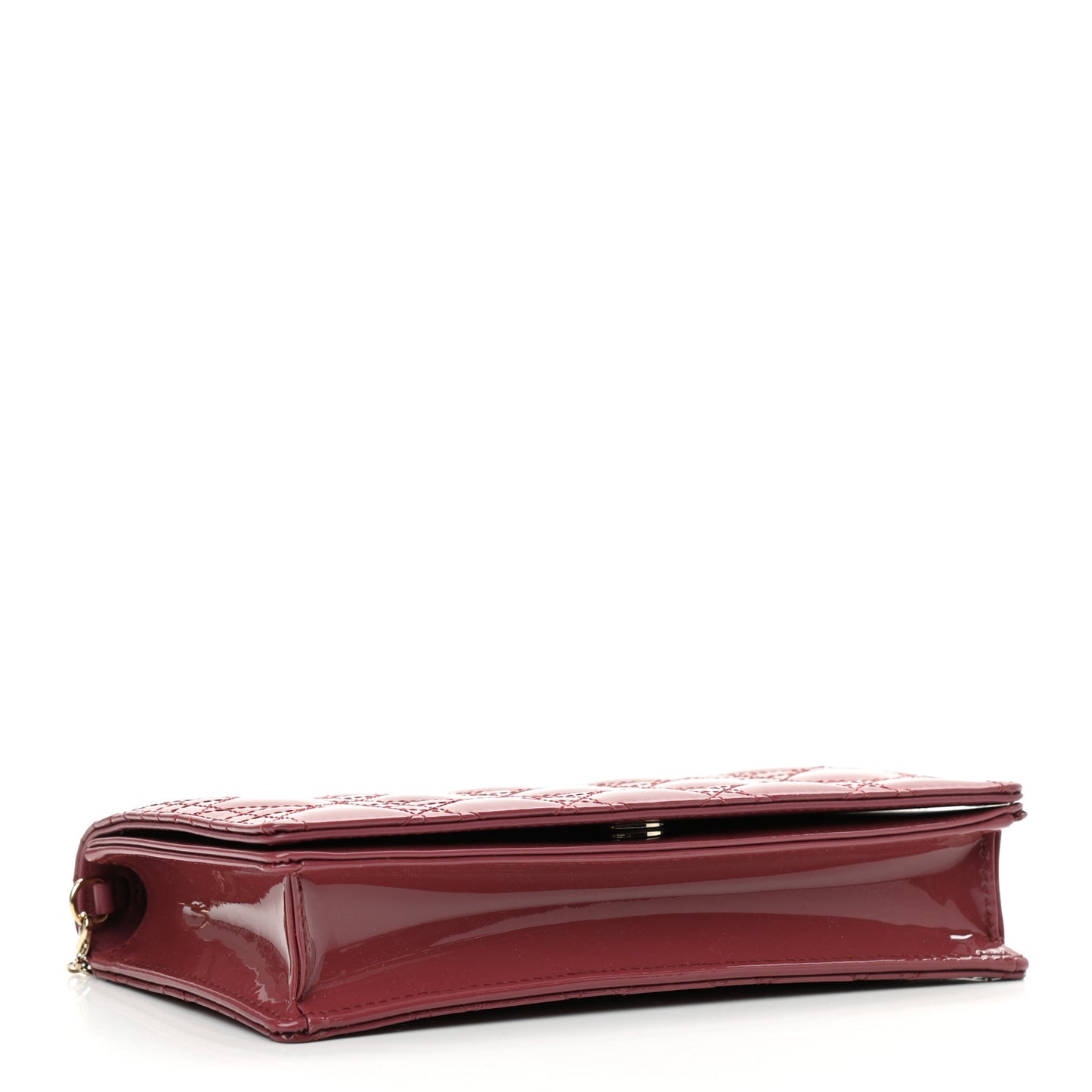Patent Cannage Lady Dior Clutch Mallow Rose