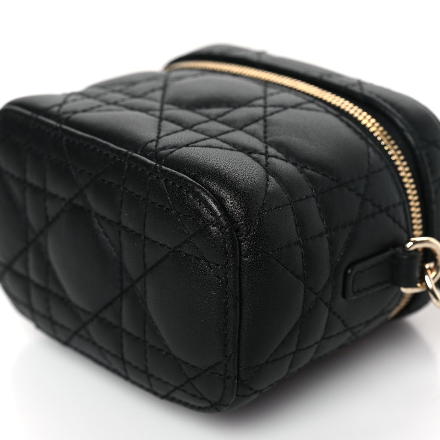 Lambskin Cannage Micro Lady Dior Vanity Case Black