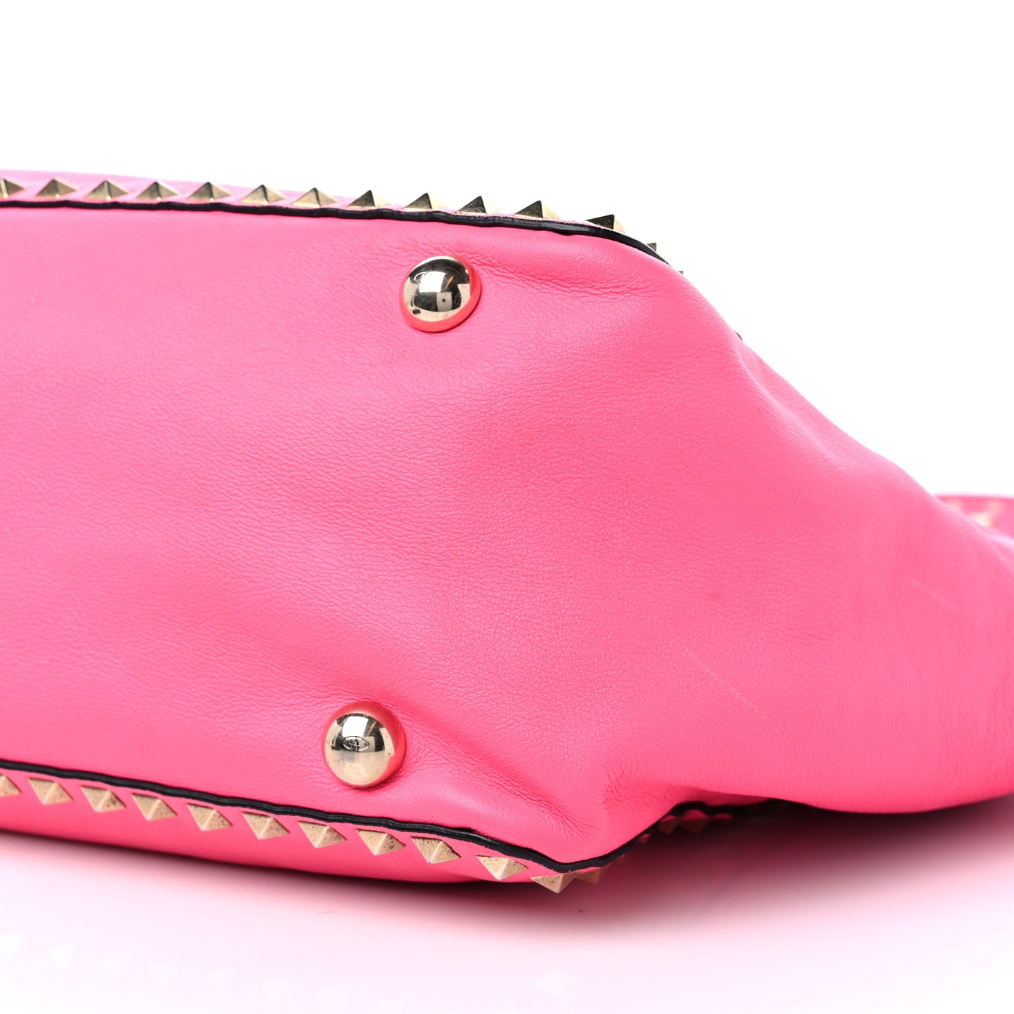 Vitello Medium Rockstud Tote Fuxia Fluo
