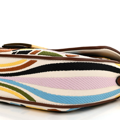 Fendi X SARA COLEMAN Canvas Vitello King Seta FF Fish Eye Embroidered Baguette Grezzo Multicolor Ghianda 11 of 11