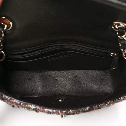 Chanel Tweed Quilted Mini Rectangular Flap Brown 5 of 10
