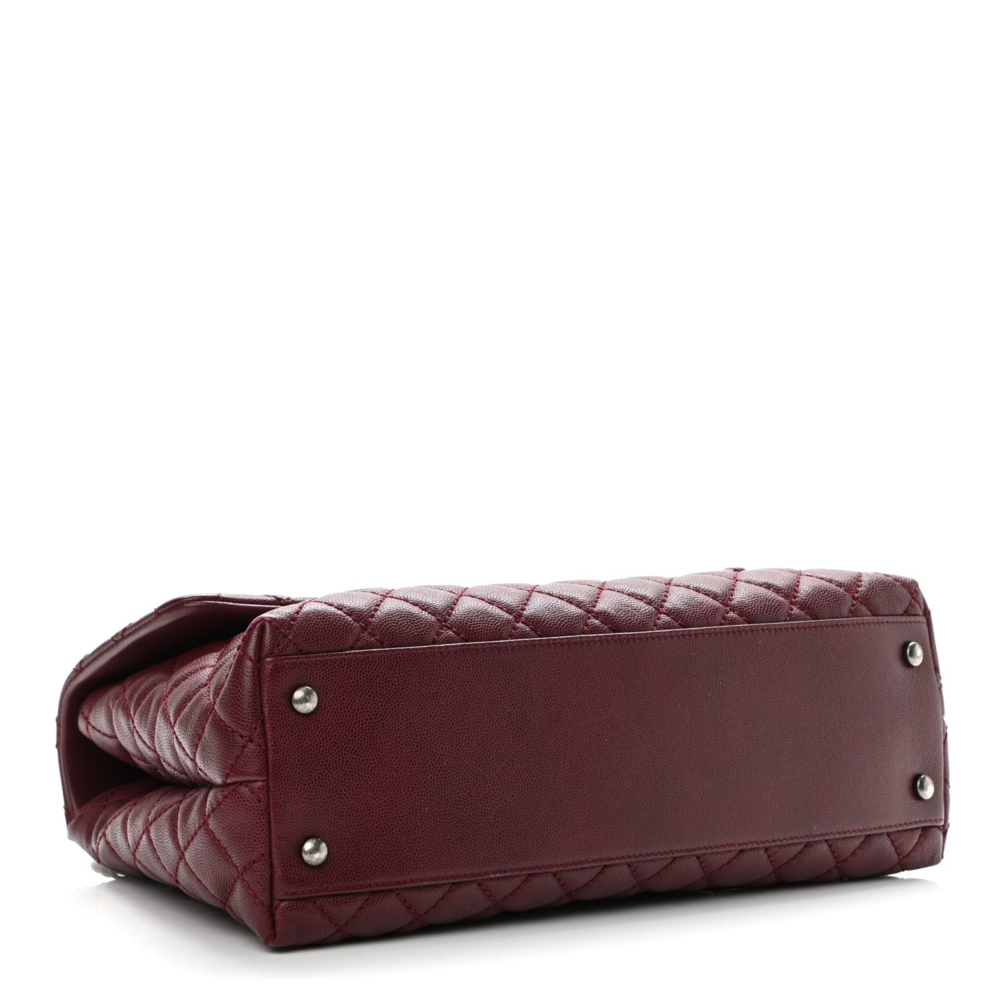 Caviar Quilted Medium Coco Handle Flap Burgundy