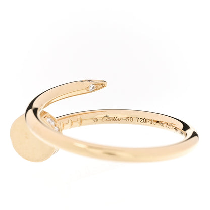 Cartier 18K Yellow Gold Diamond Small Juste Un Clou Ring 50 5.25 4 of 5